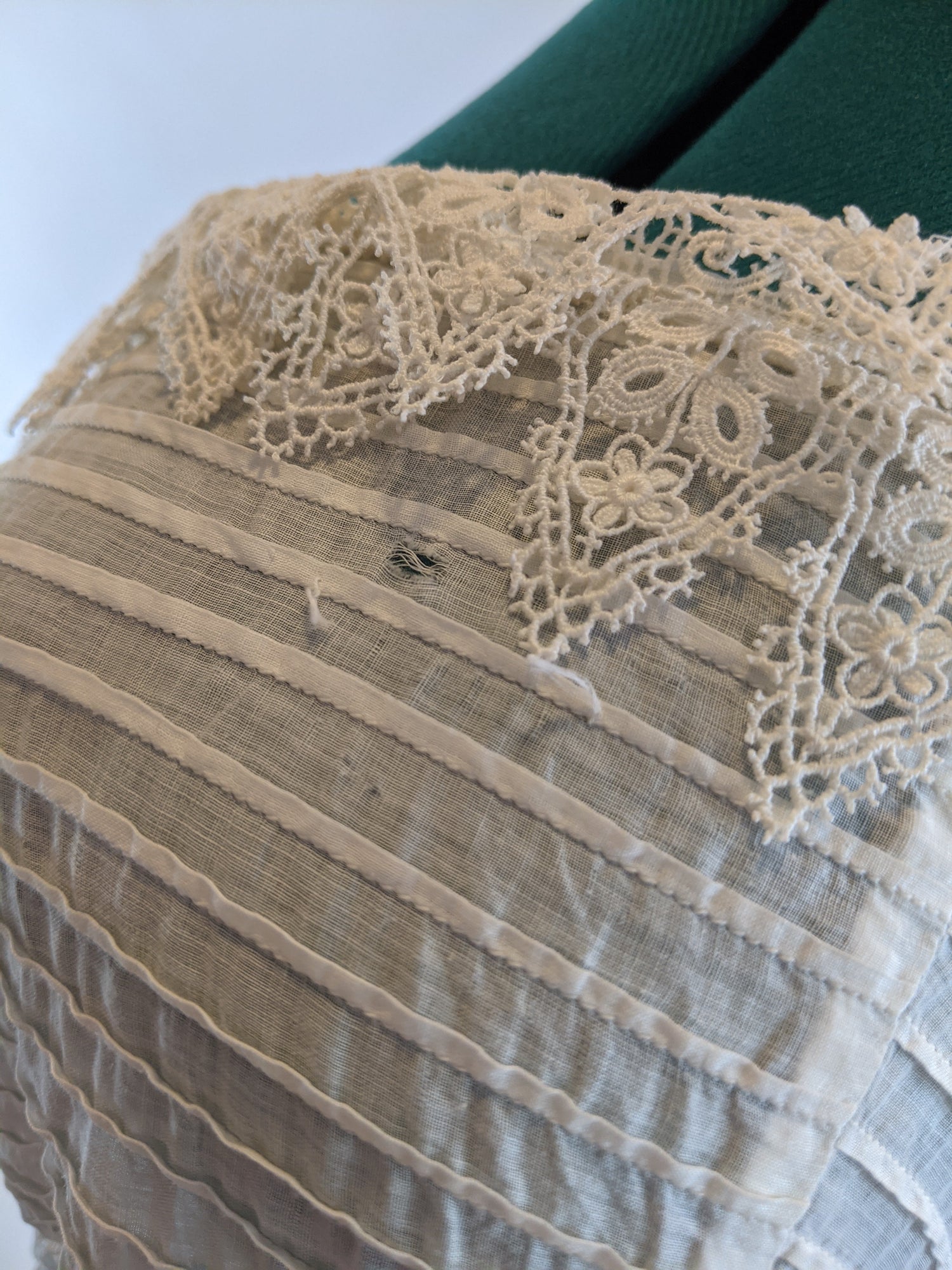 Edwardian White Cotton Lace Gown
