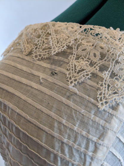 Edwardian White Cotton Lace Gown