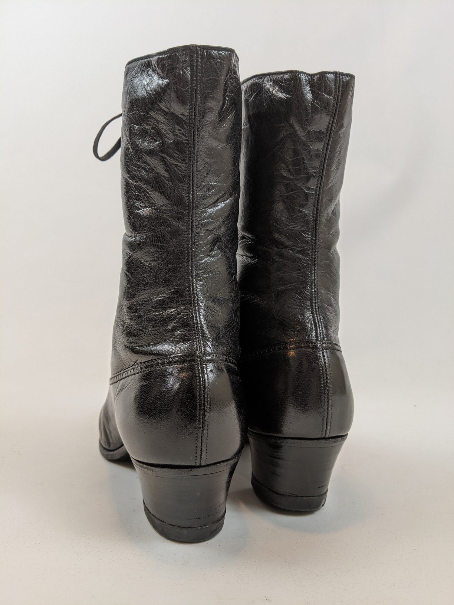 1910s-1920s Black Lace Up Boots | Approx Sz 8.5-9