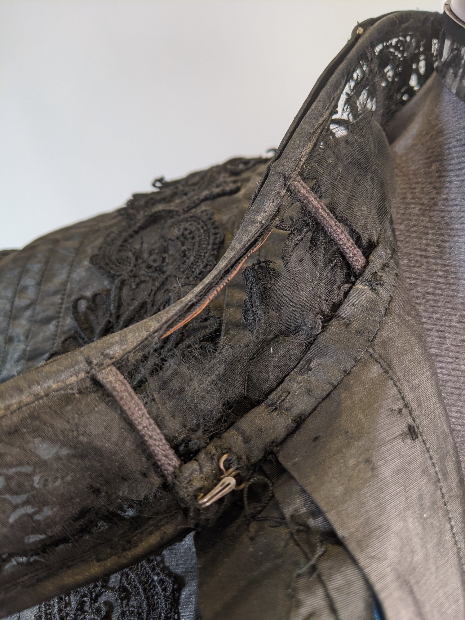 1890s Black Taffeta Bodice