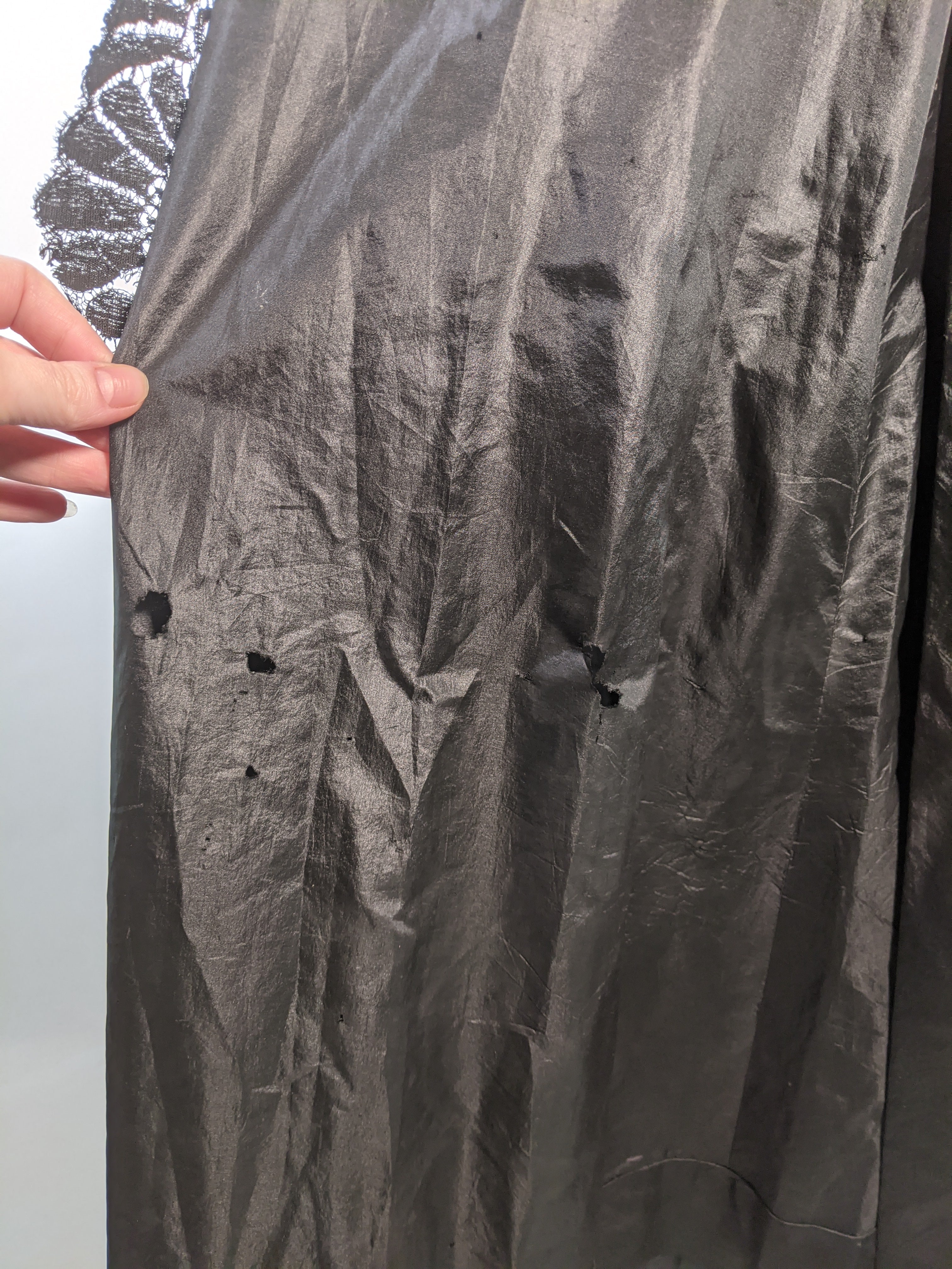 1910s Black Taffeta Gown | 28" waist