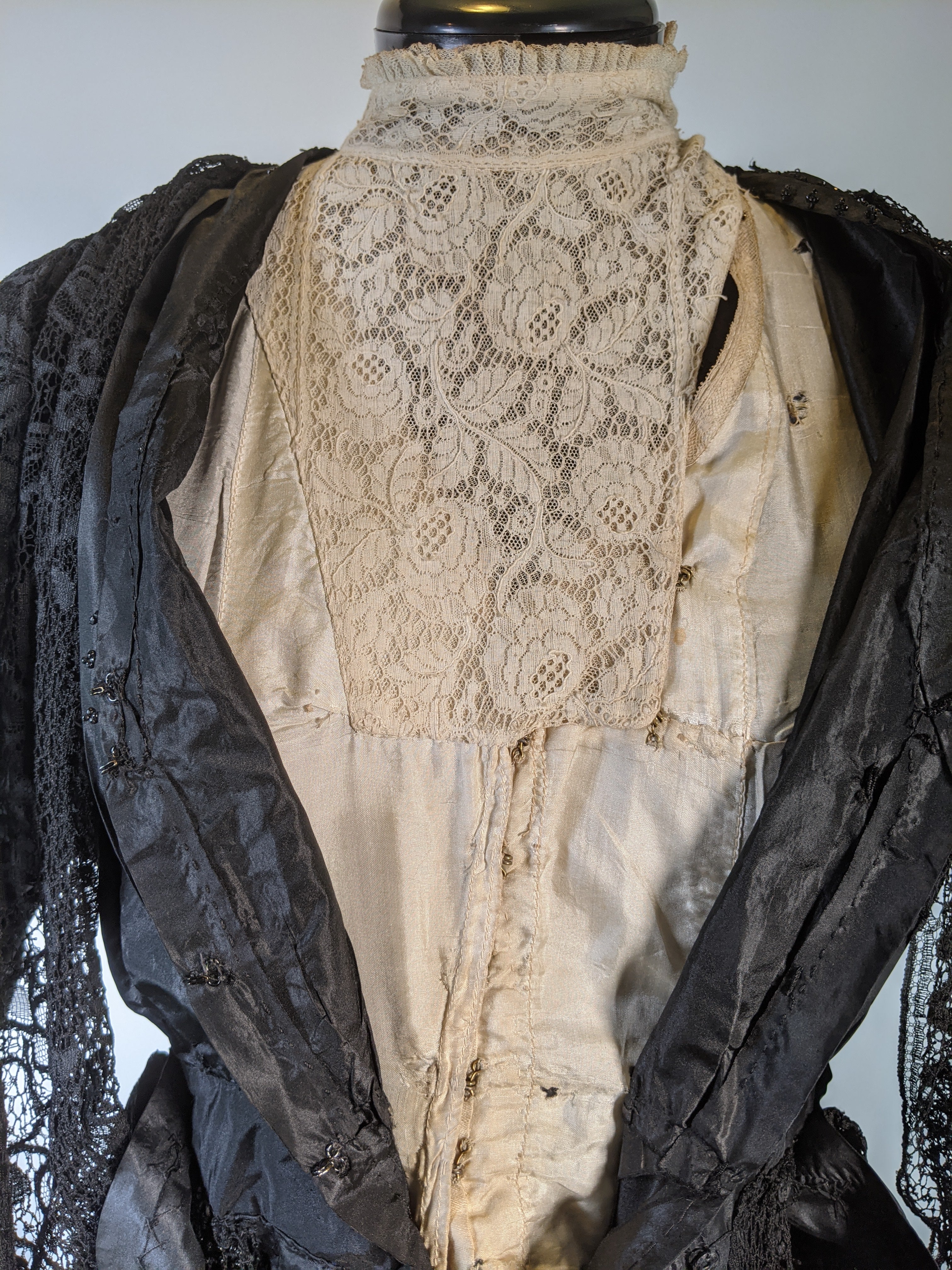 1910s Black Taffeta Gown | 28" waist