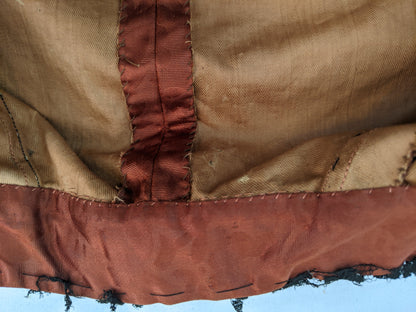 1880s Orange and Black Silk Gown