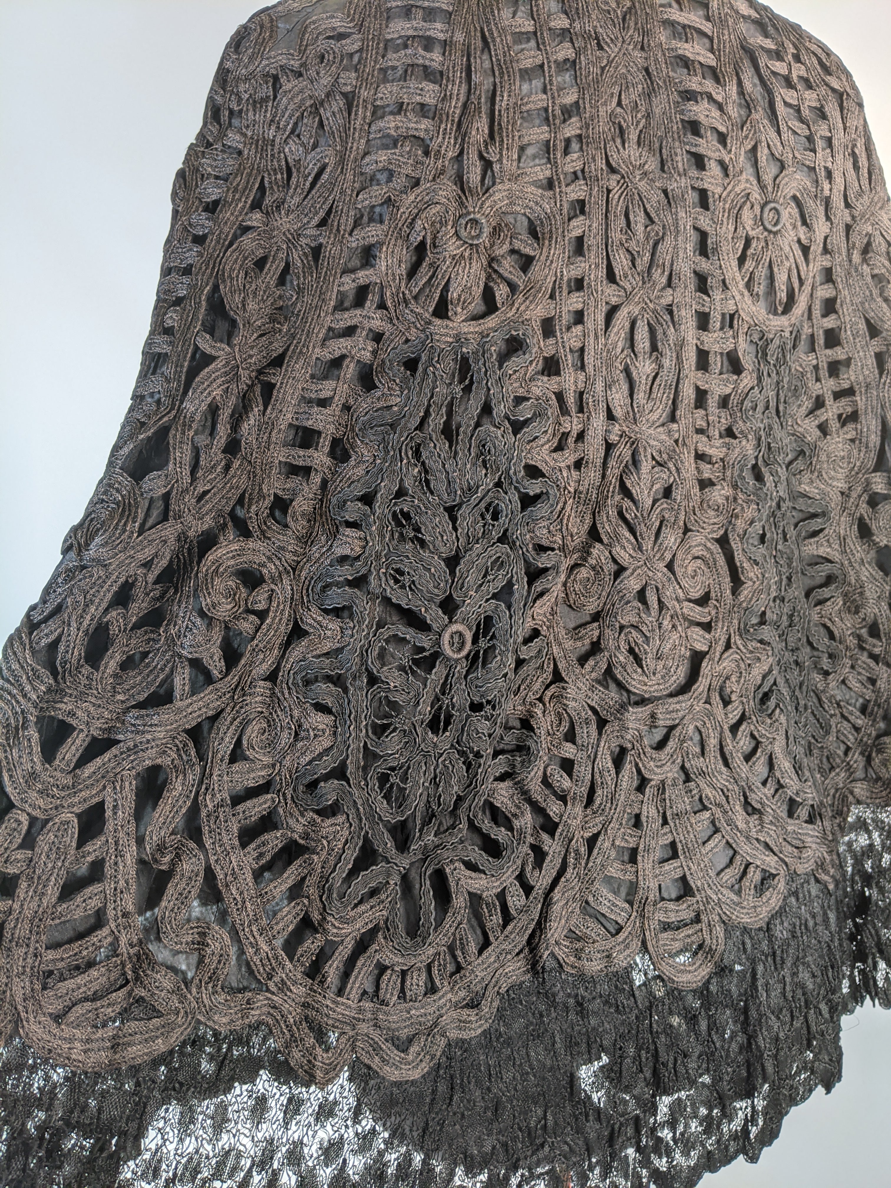 Victorian Black Tape Lace Cape