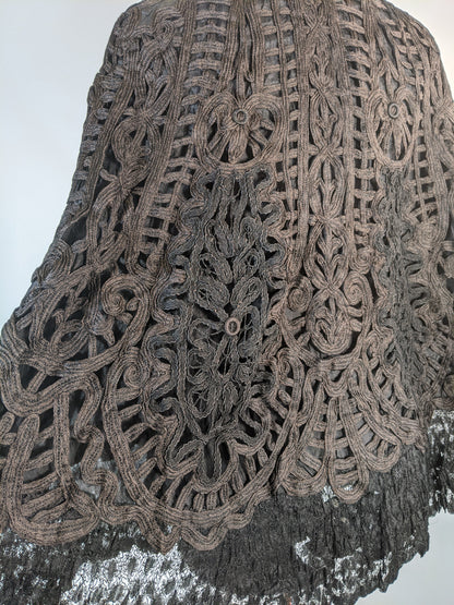 Victorian Black Tape Lace Cape