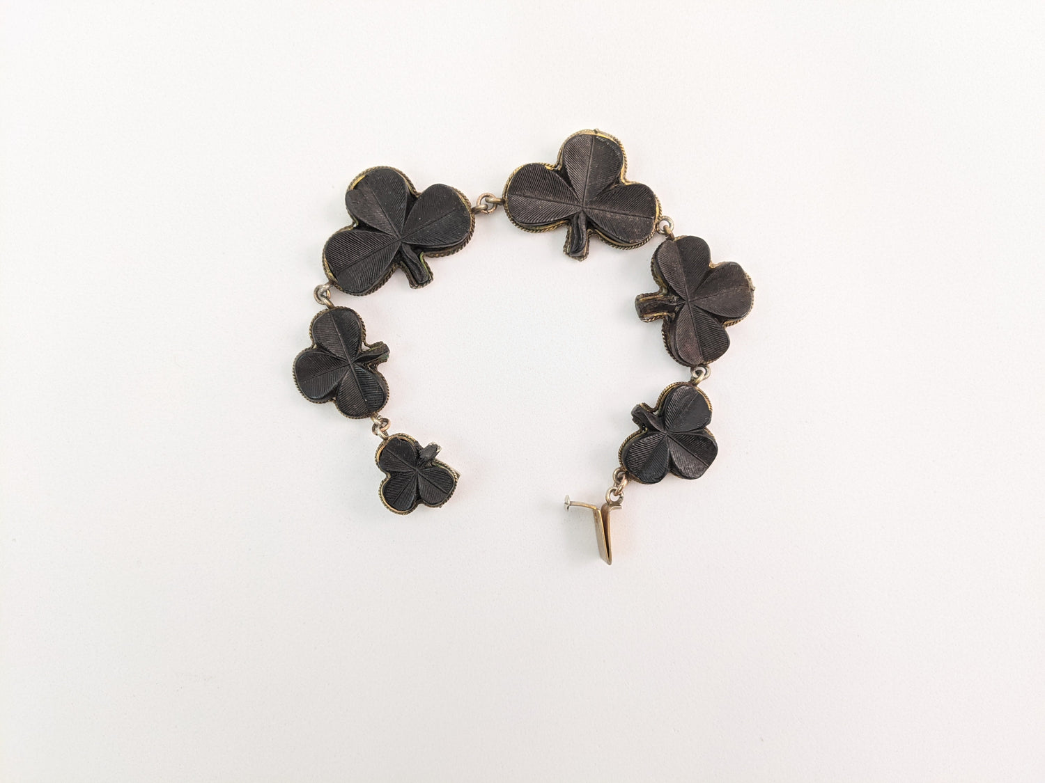 Victorian Bog Oak Shamrock Bracelet