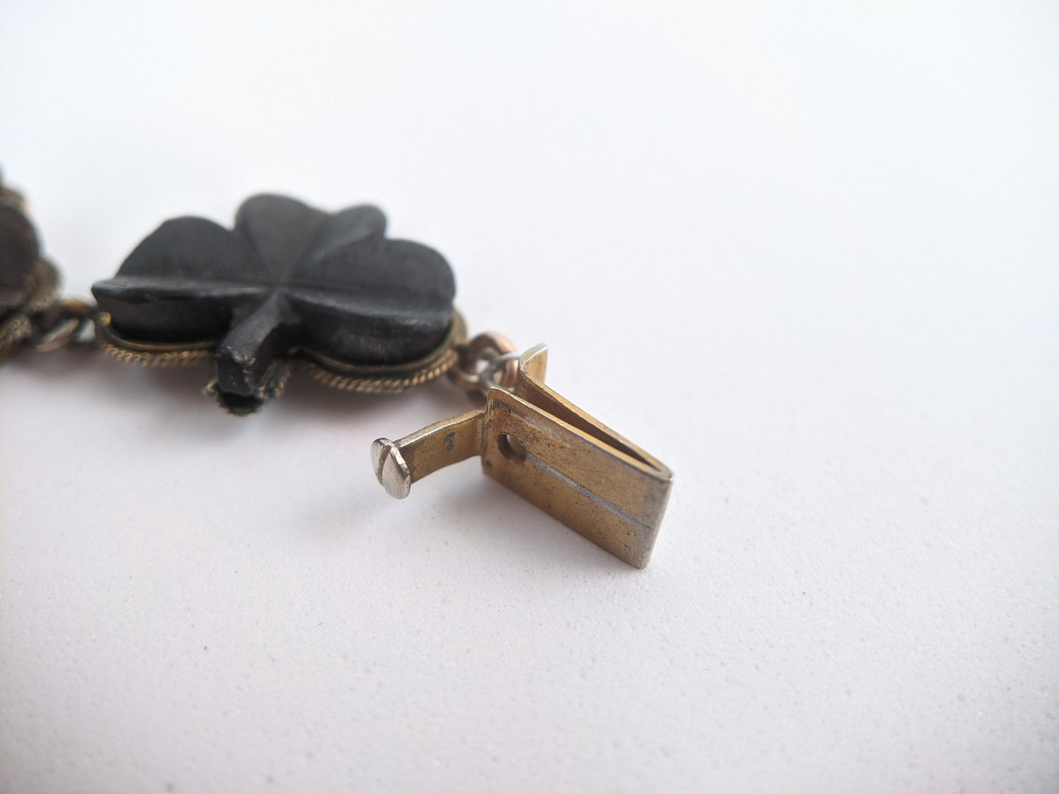 Victorian Bog Oak Shamrock Bracelet