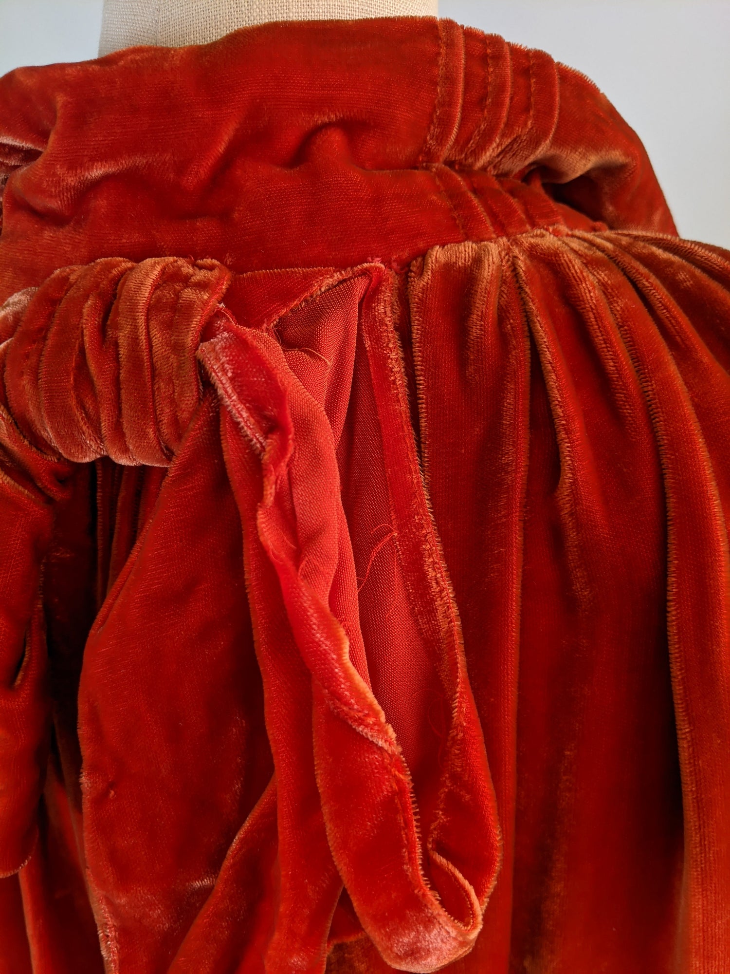 1920s Orange Velvet Cape