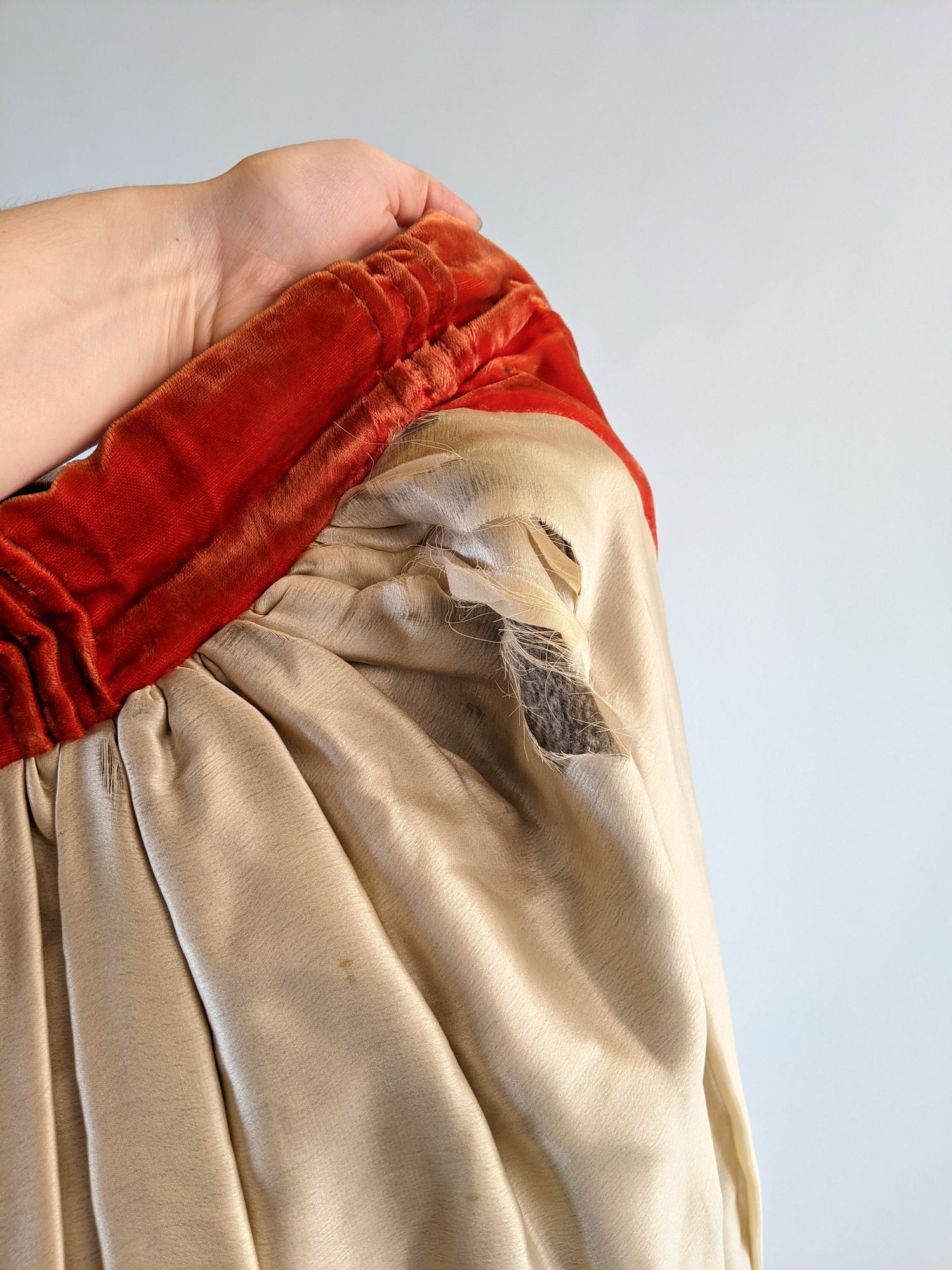 1920s Orange Velvet Cape