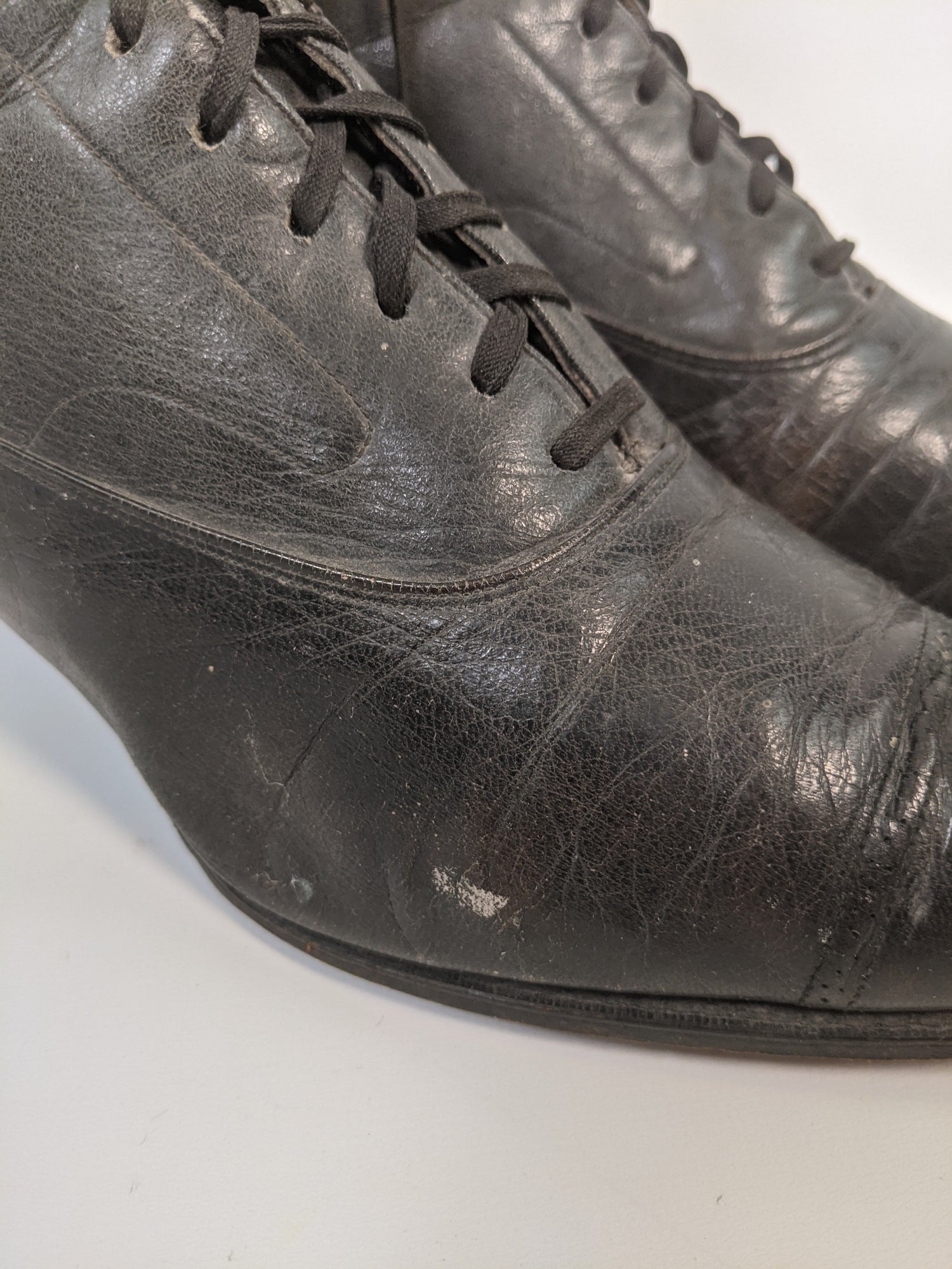 1910s-20s Black Boots | Approx Sz 8-8.5