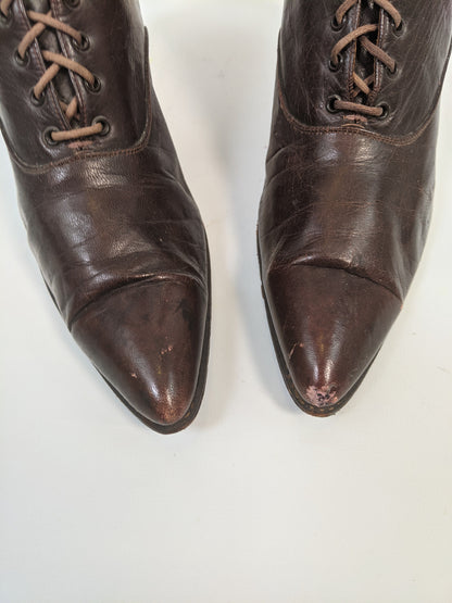 1910s-20s Brown Boots | Approx Sz 7
