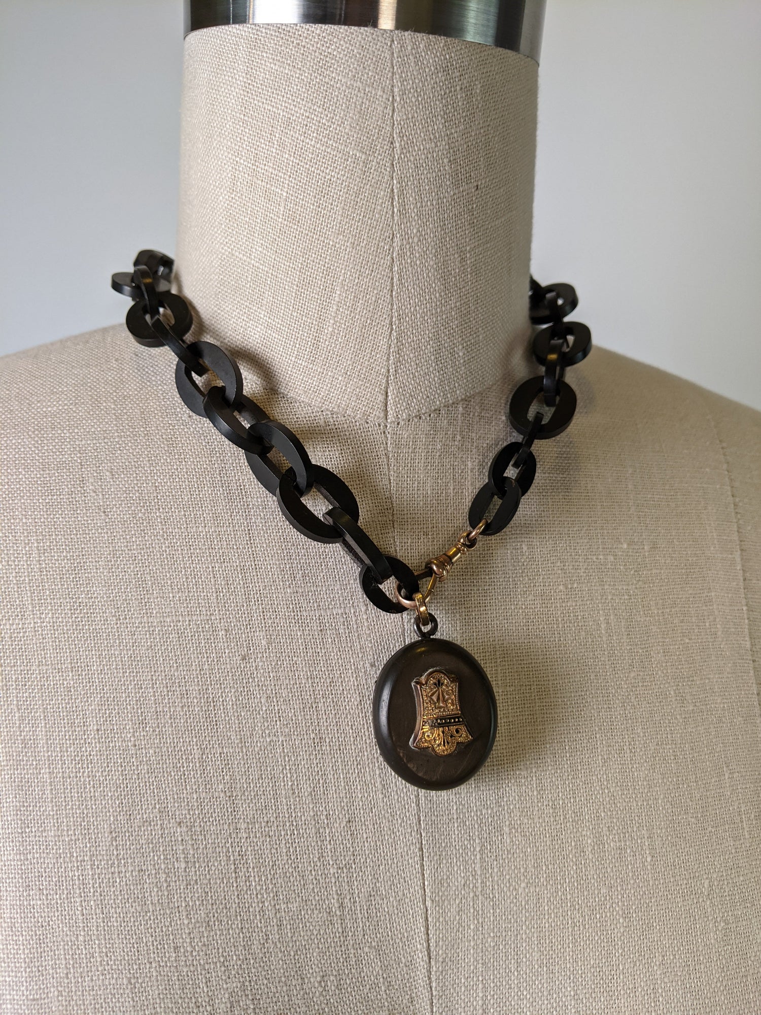 Victorian Jet Chunky Chain Necklace