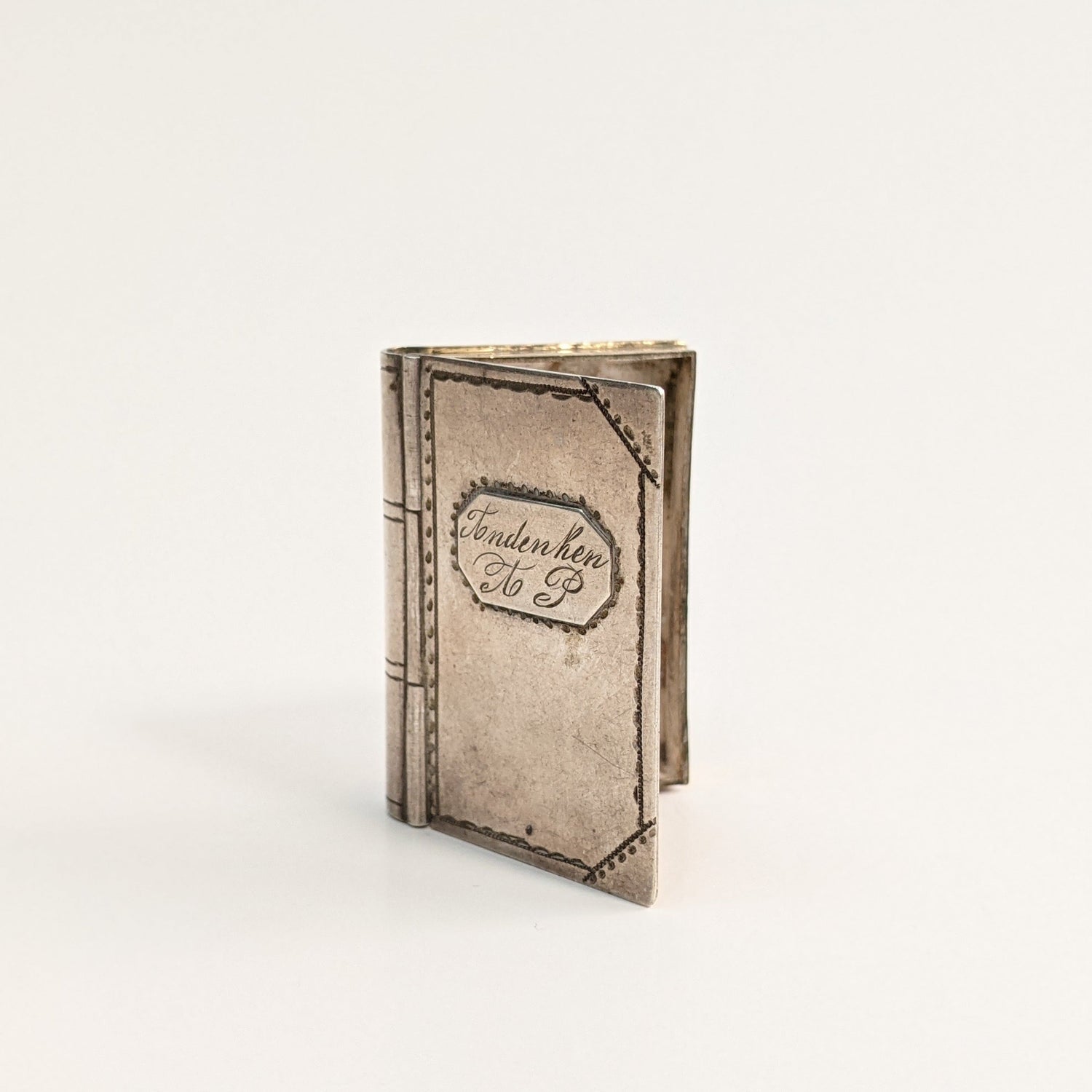 1860 Silver Book Pillbox or Snuffbox