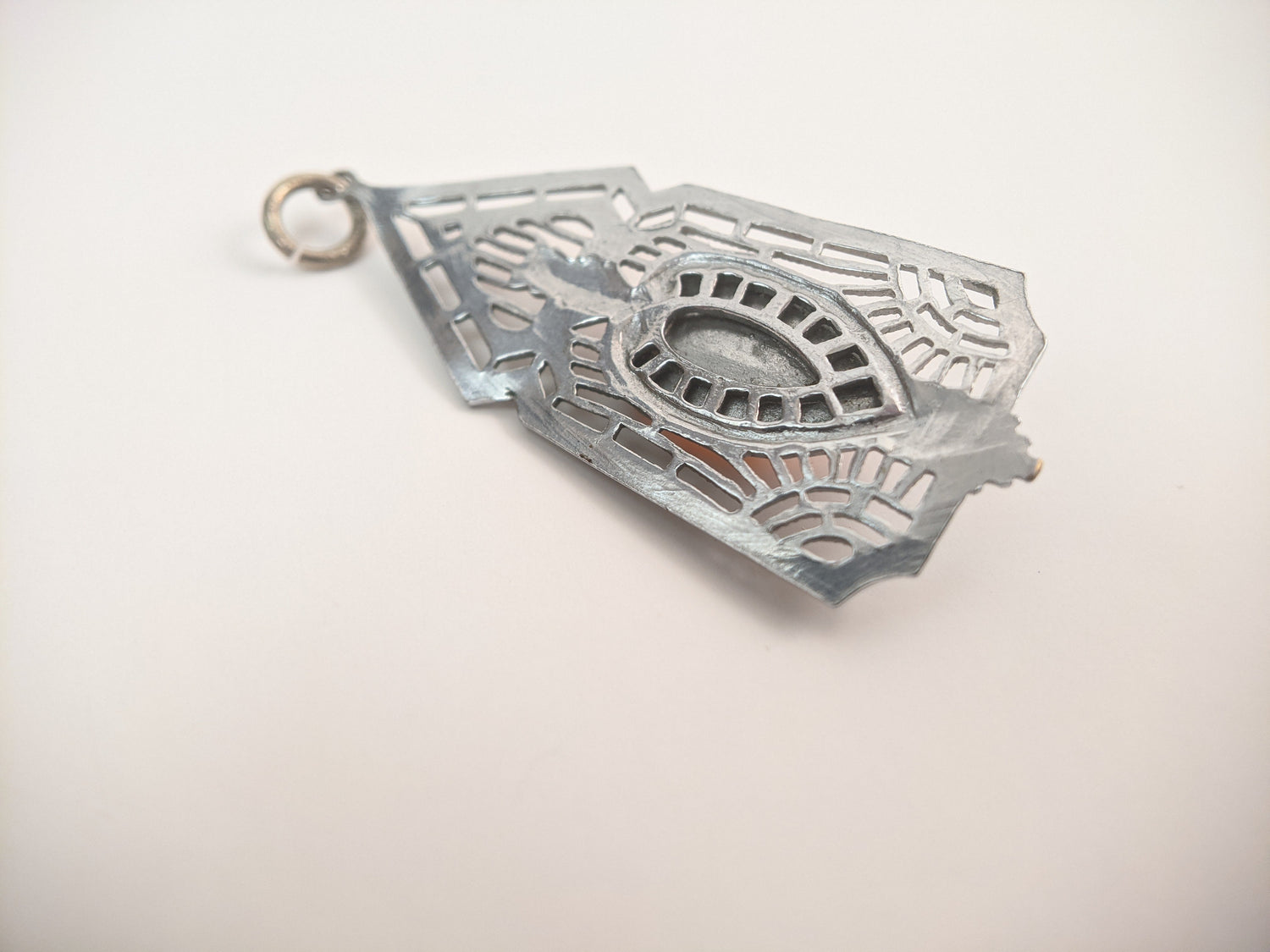 Art Deco Rhodium Plated Pendant