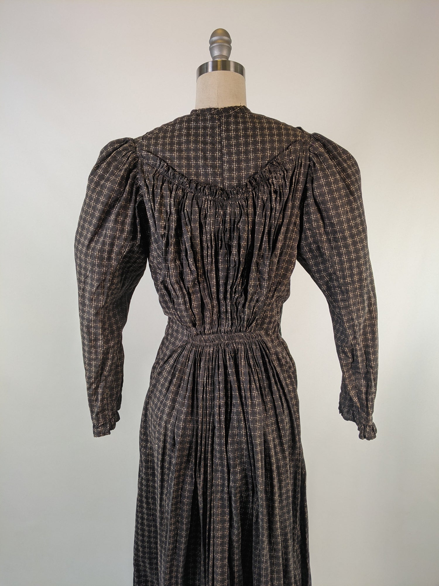 1890s Black Wrapper Dress