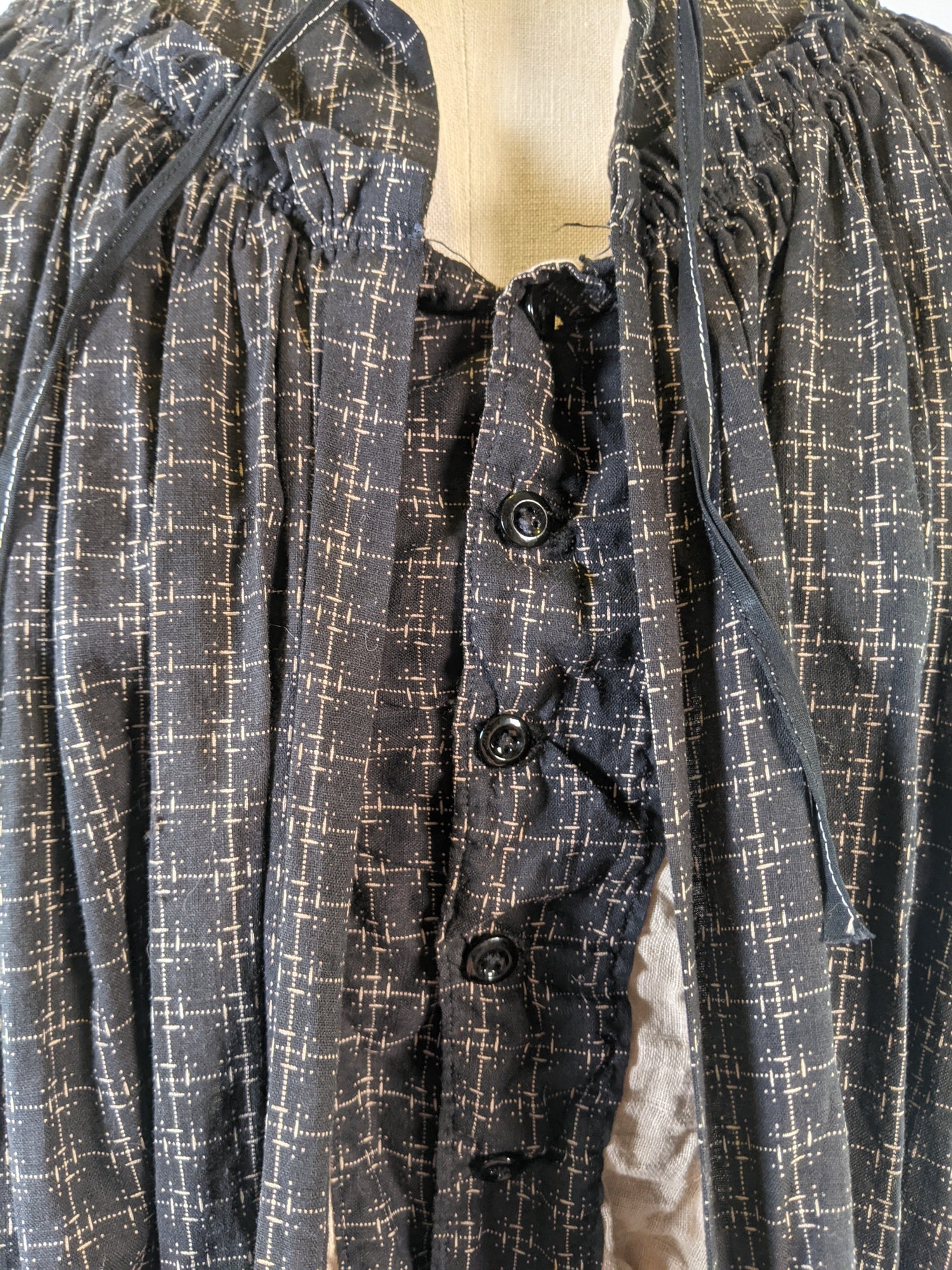 1890s Black Wrapper Dress