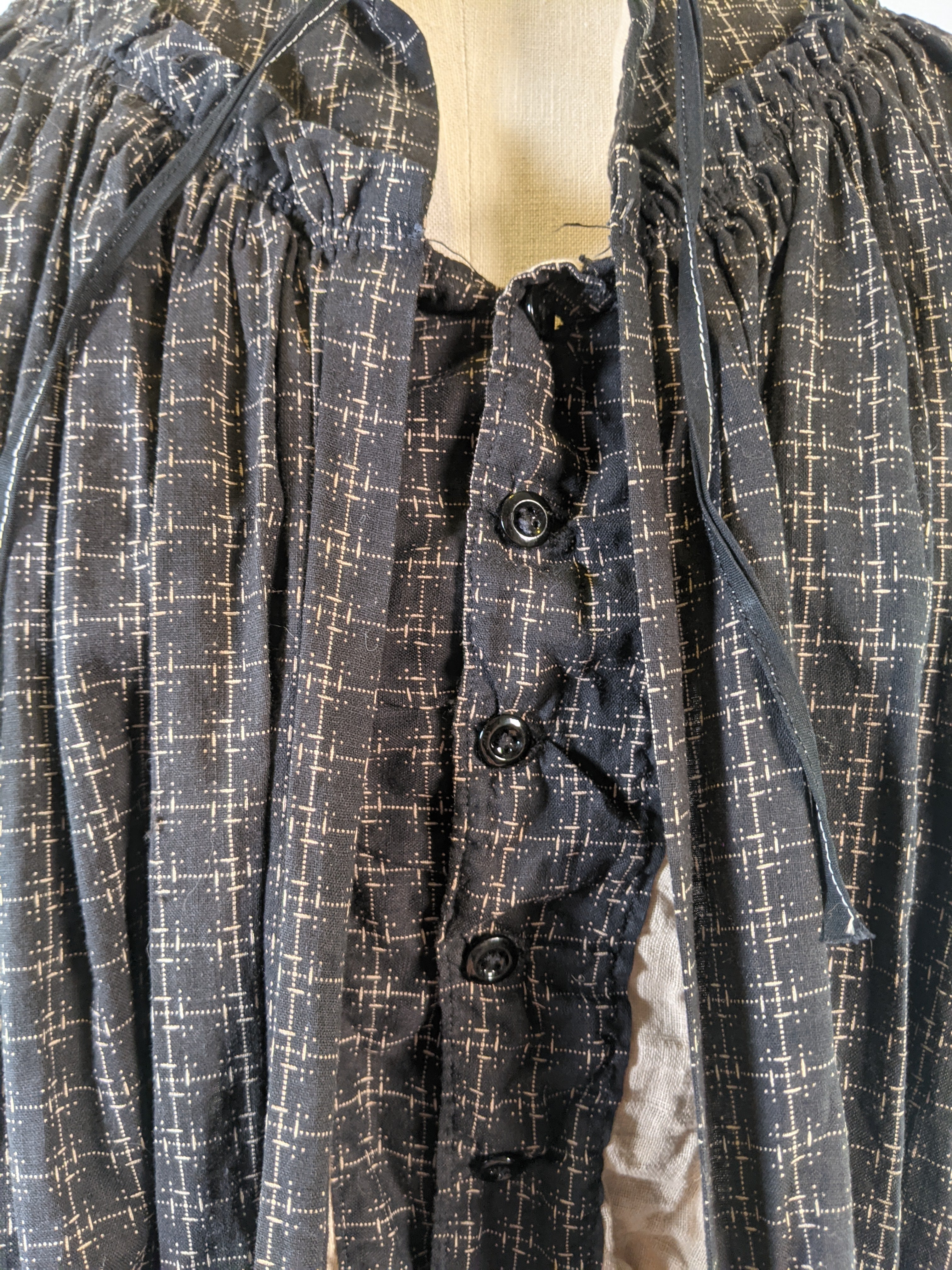 1890s Black Wrapper Dress
