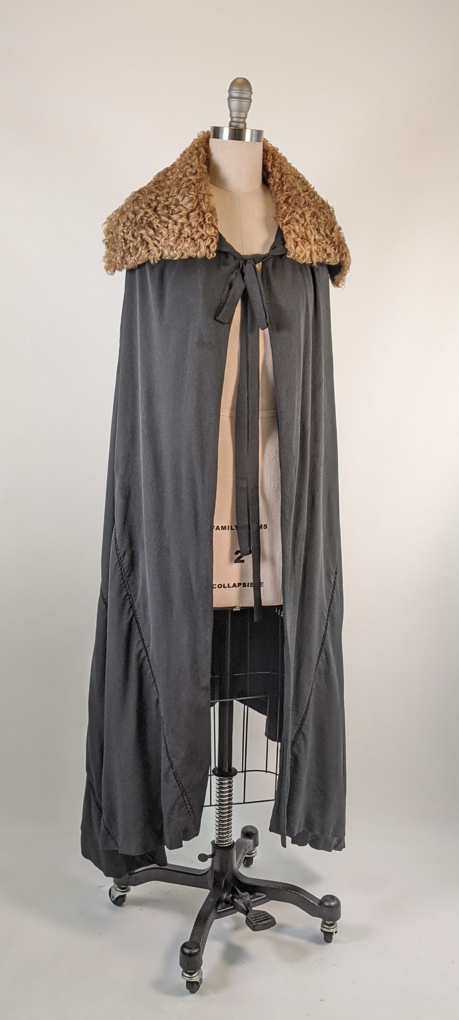 1920s Black Silk Cape