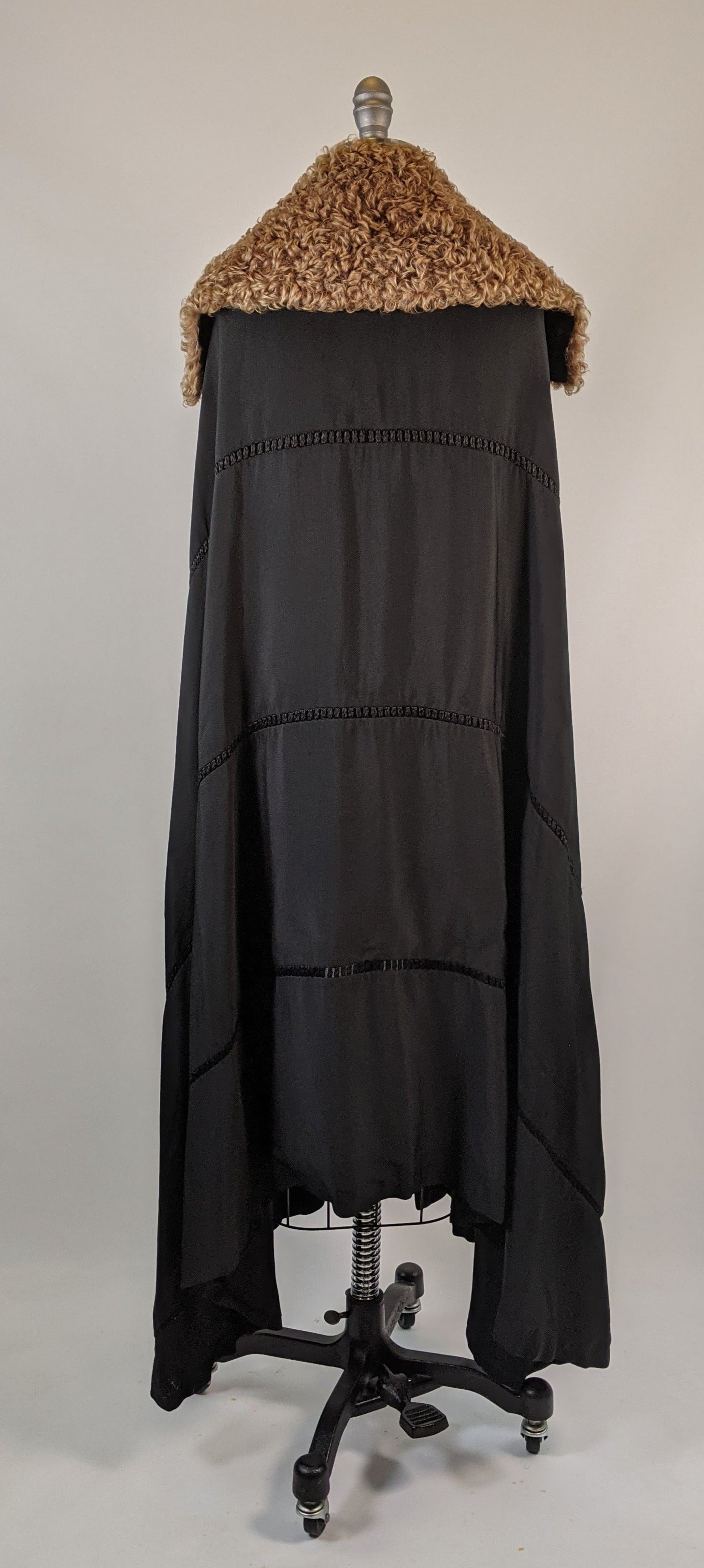 1920s Black Silk Cape