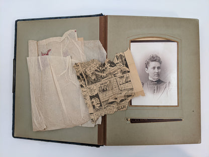 Blue Victorian Photo Album with Photos