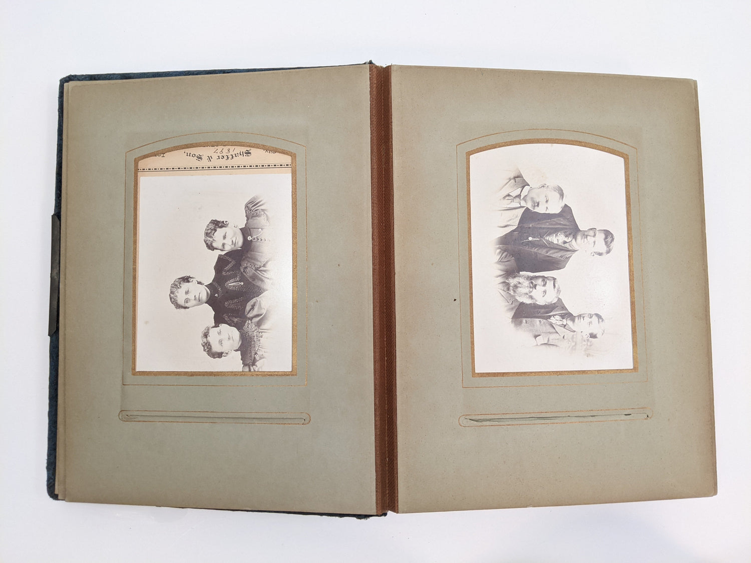 Blue Victorian Photo Album with Photos