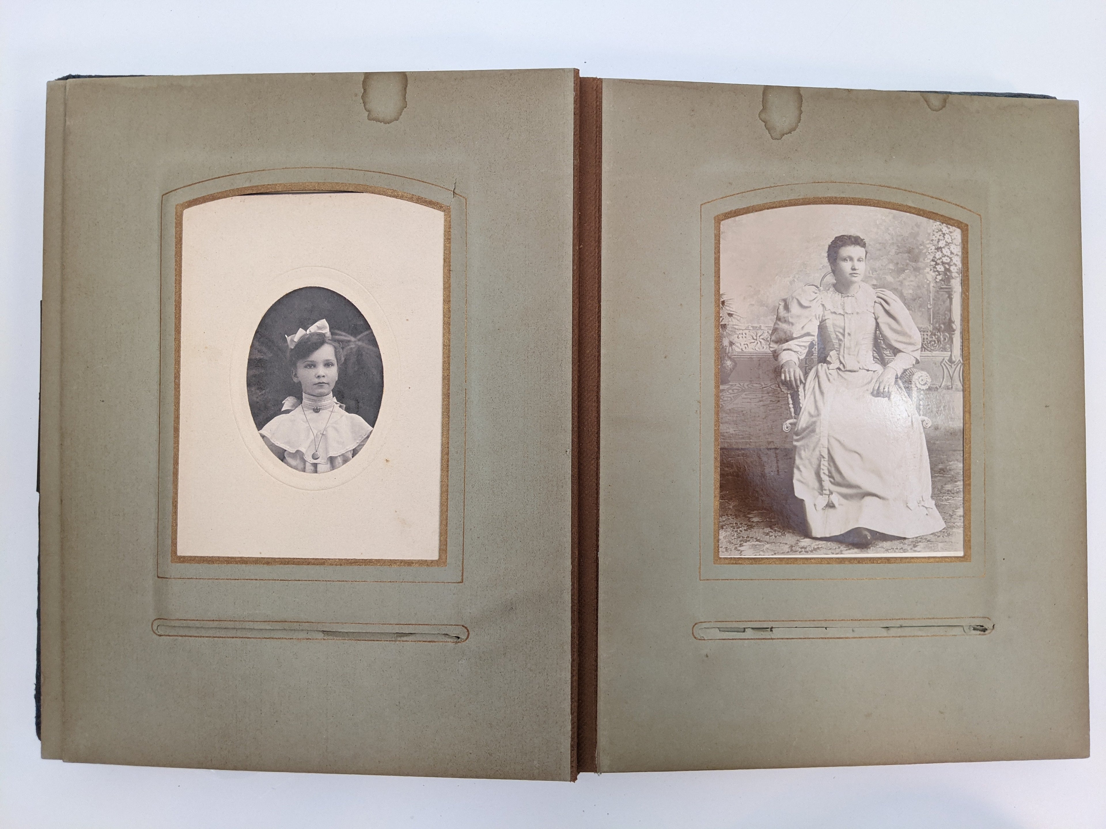 Blue Victorian Photo Album with Photos
