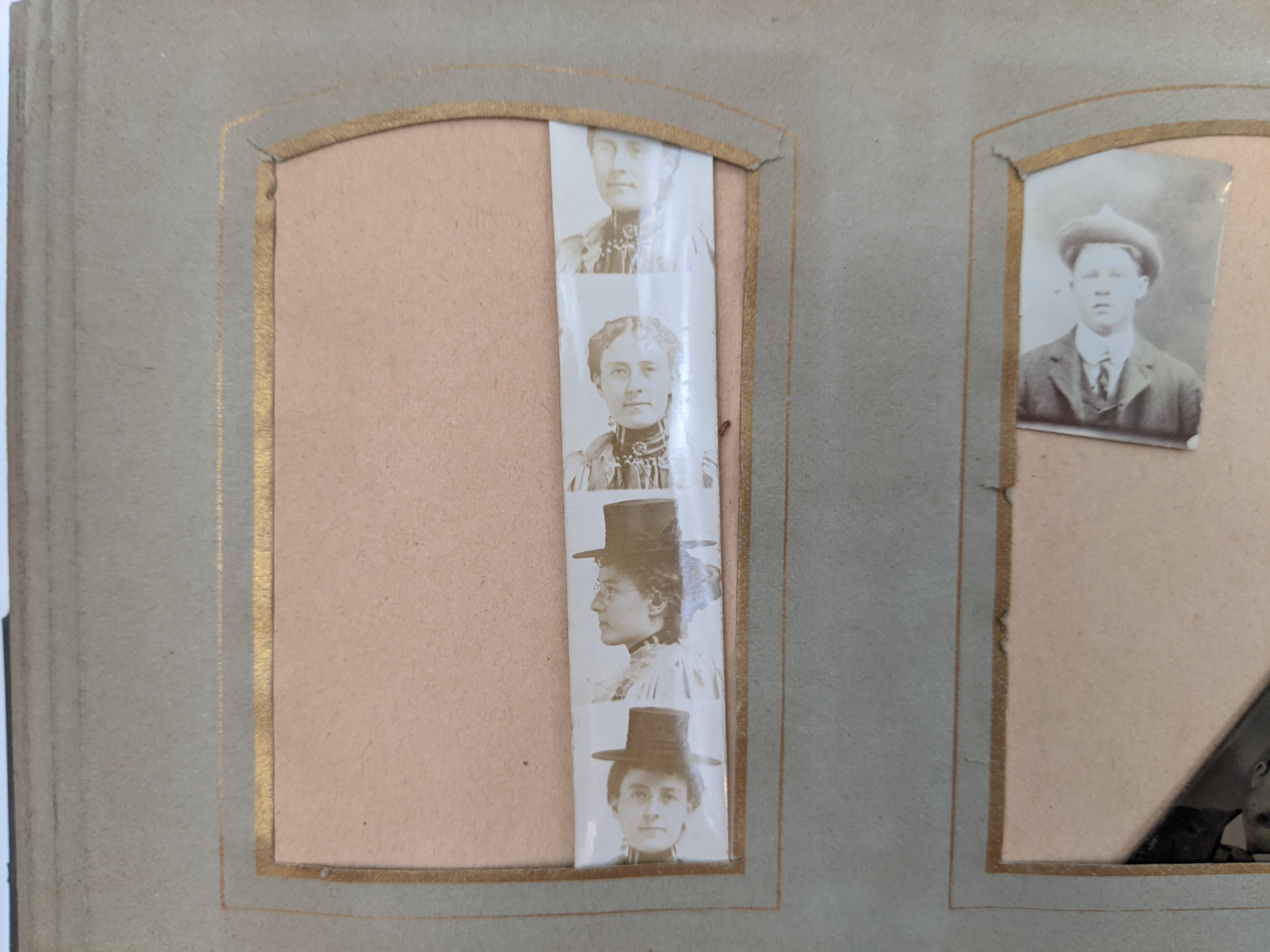 Blue Victorian Photo Album with Photos
