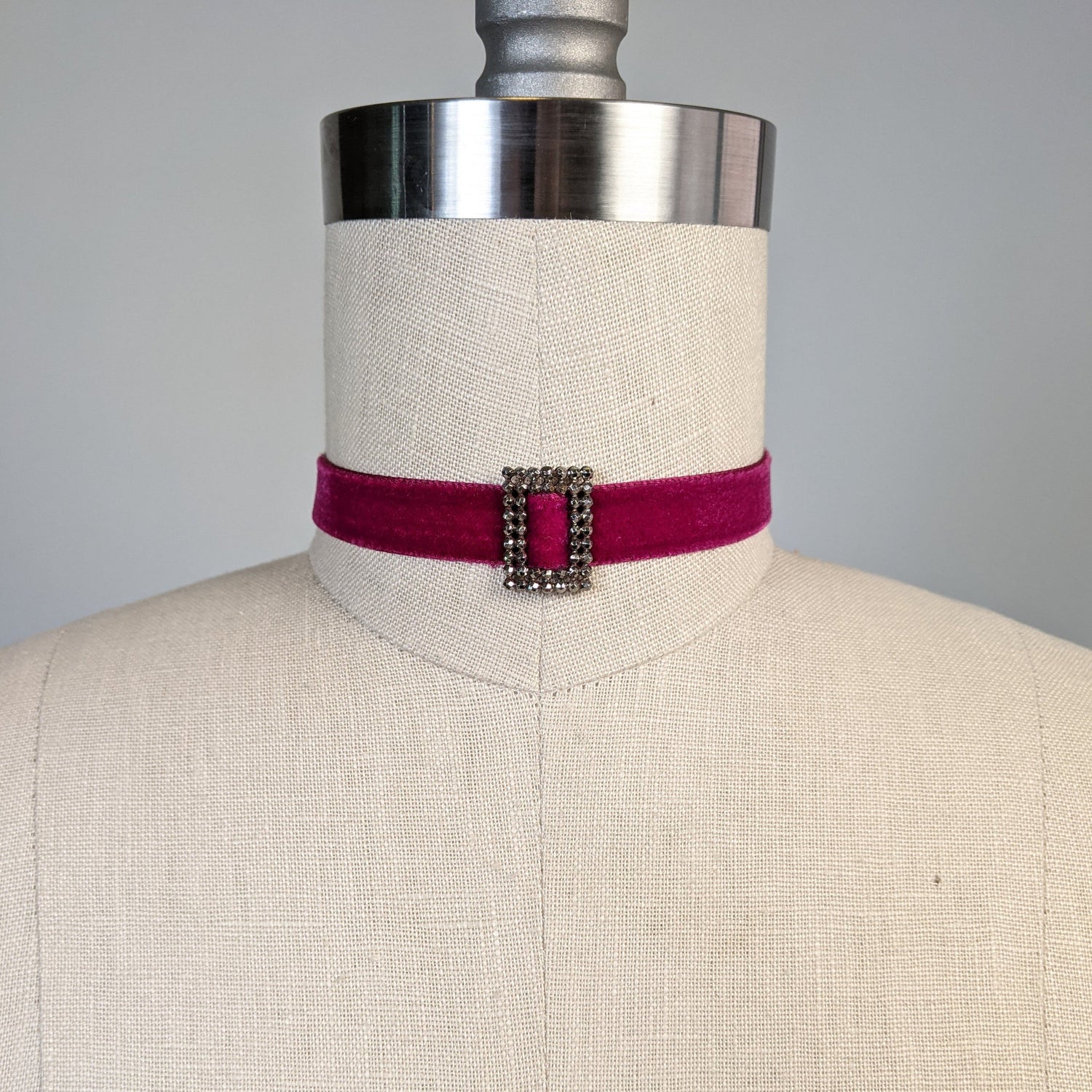 Victorian Cut Steel Buckle Choker