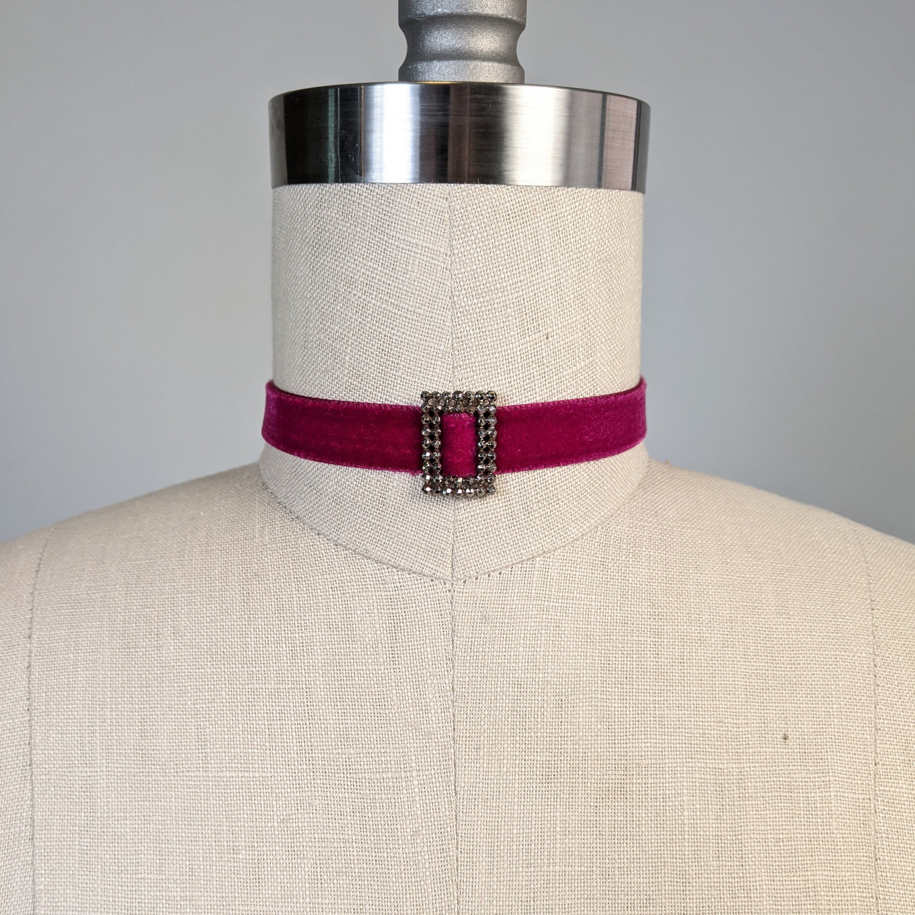 Victorian Cut Steel Buckle Choker