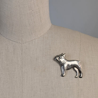 Vintage Sterling Silver Dog Brooch