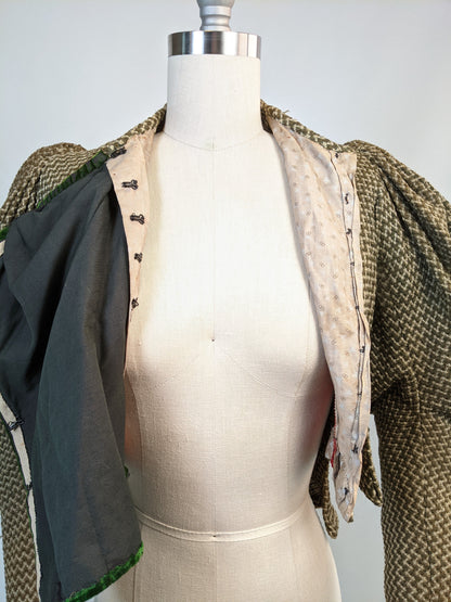 1890s Green + Brown Bodice