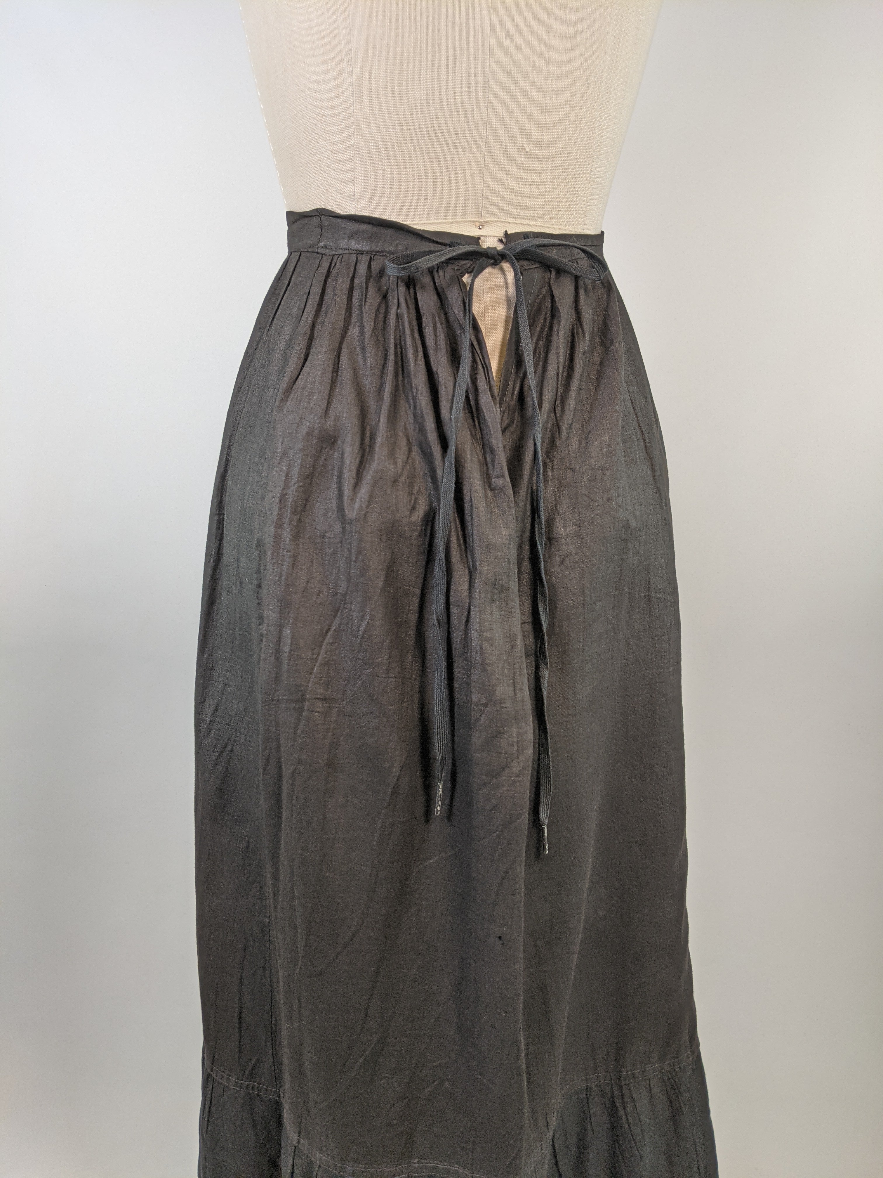 1910s Black Cotton Petticoat