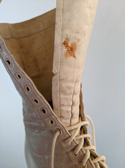 1910s-20s White Boots