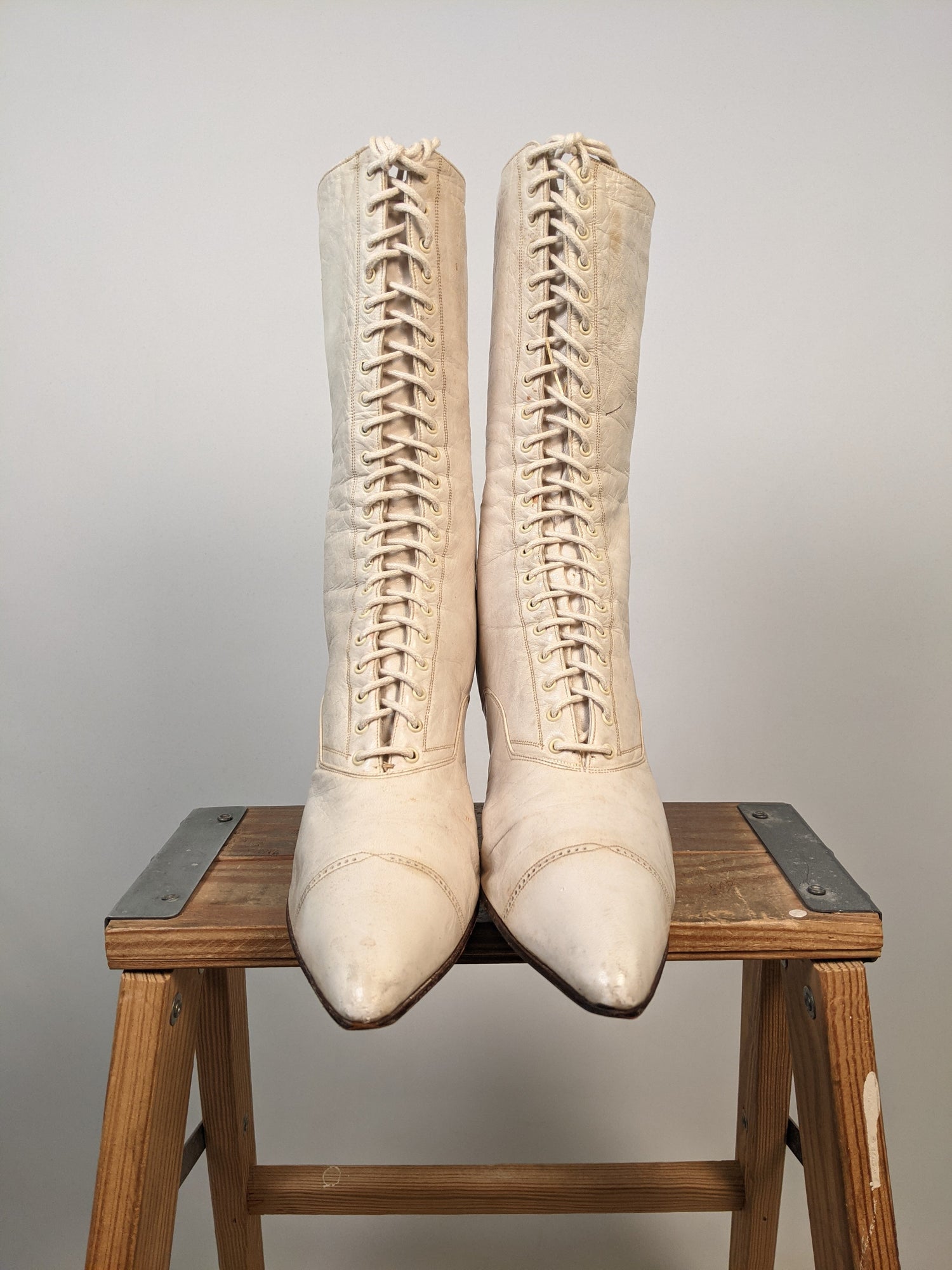1910s-20s White Boots