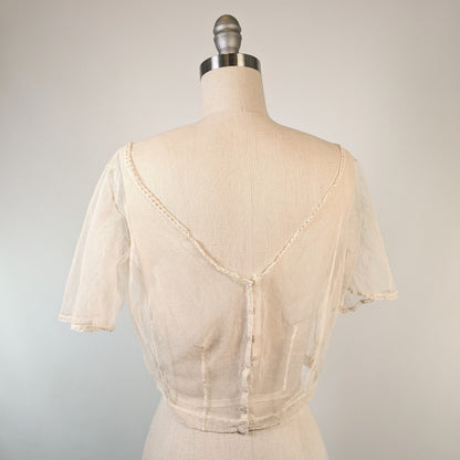 1900s Net Lace Camisole | Short Sleeve