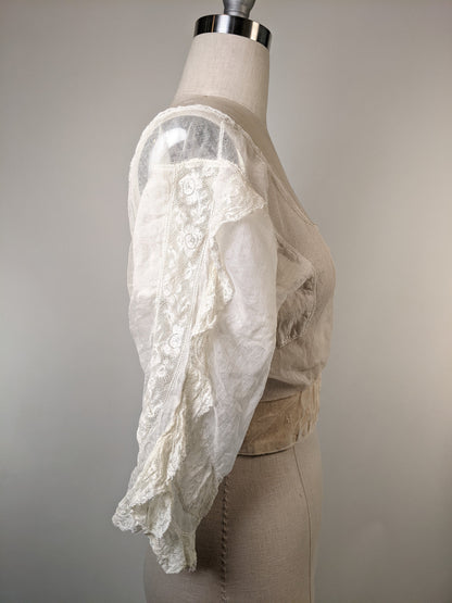 1900s Net Lace Camisole | 3/4 Sleeve