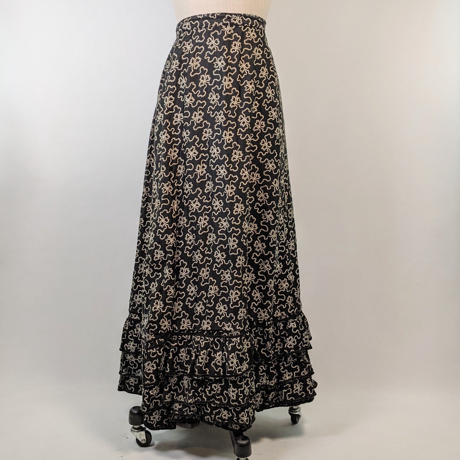 Edwardian Black + White Cotton Skirt