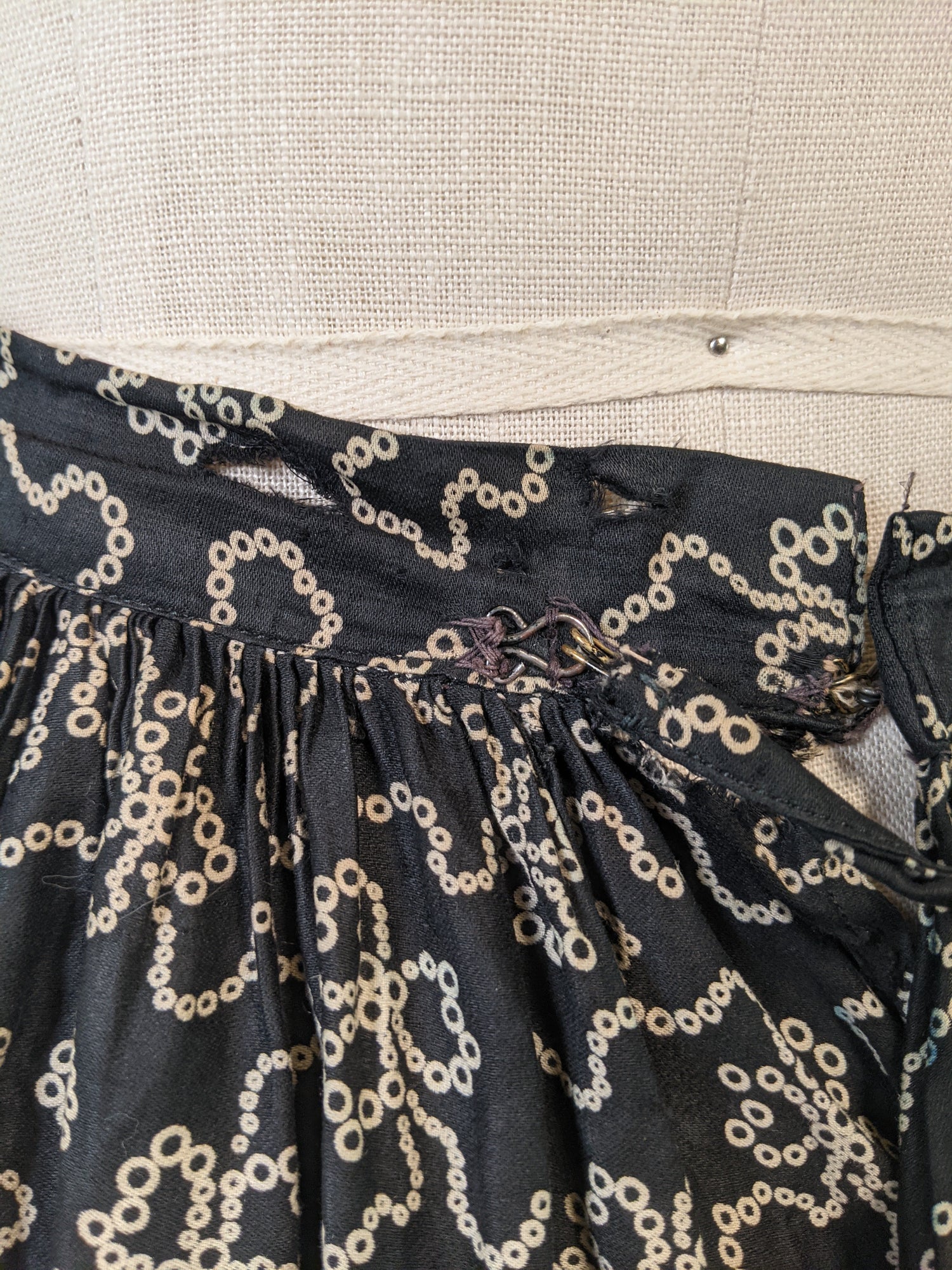 Edwardian Black + White Cotton Skirt