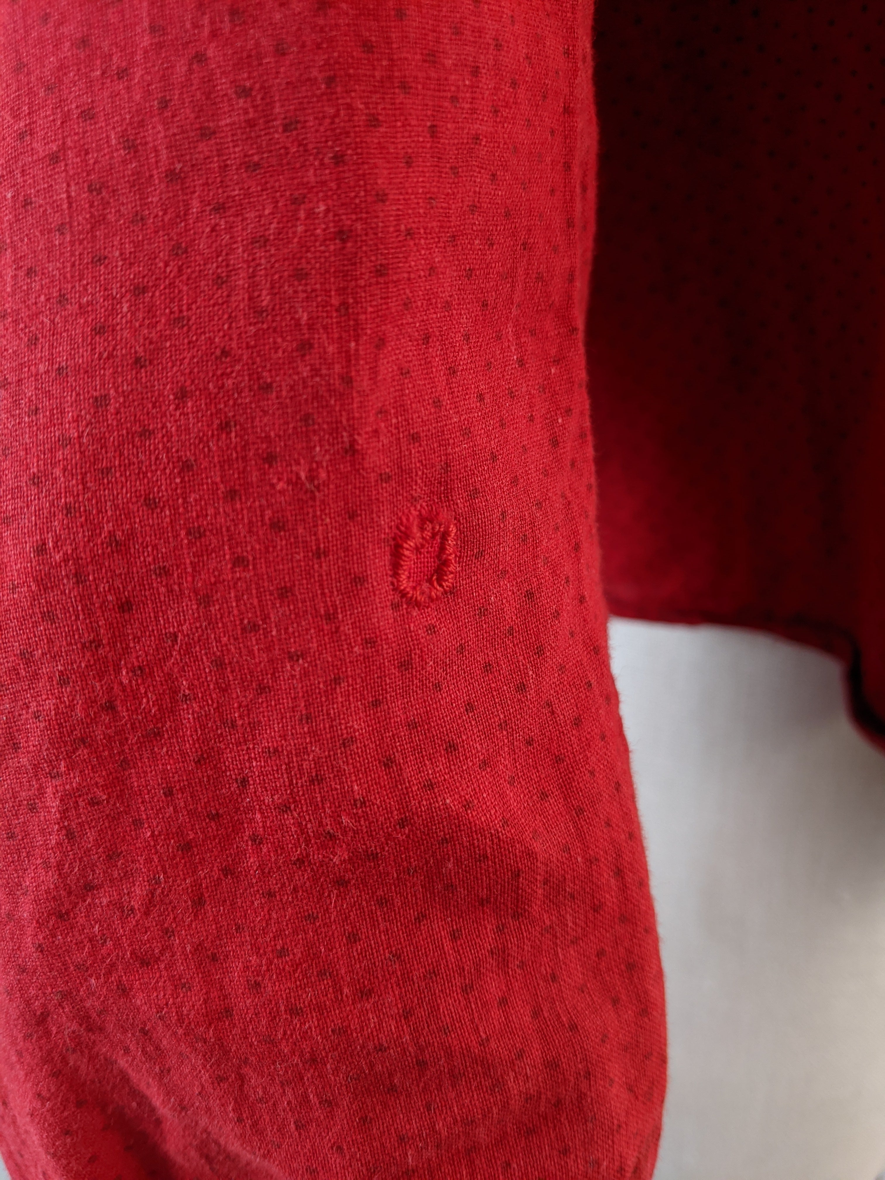 1900s Red Cotton Skirt + Blouse Set