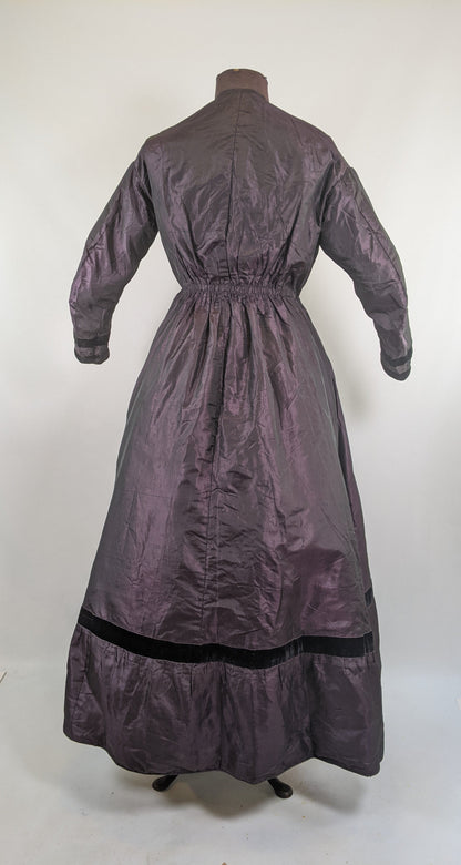 1860s Purple Wrapper Dress