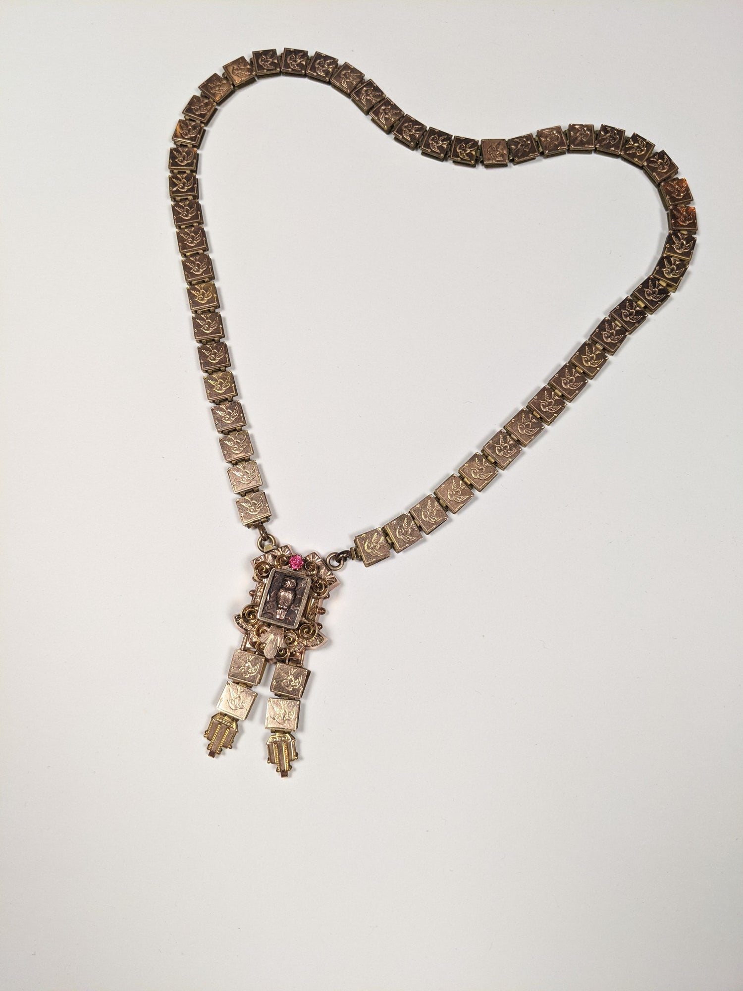 Victorian Owl Book Chain Necklace