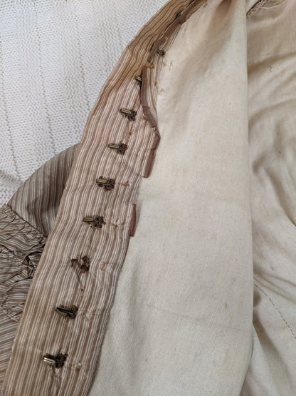 1840s Champagne Silk Gown