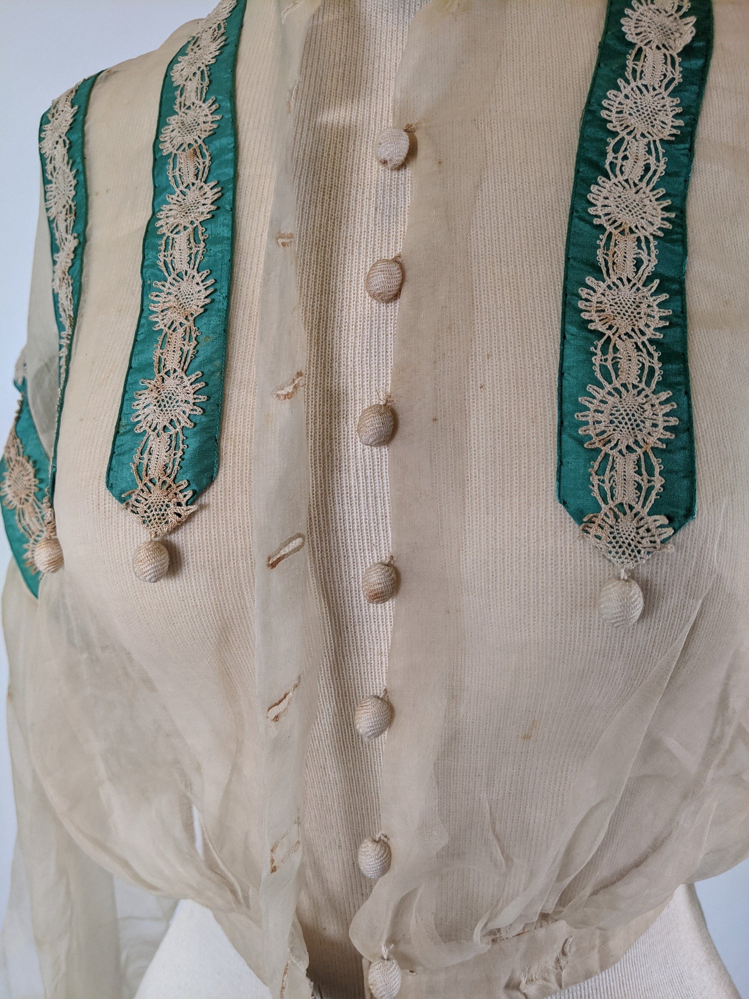 RESERVED | 1860s Organdy Waist