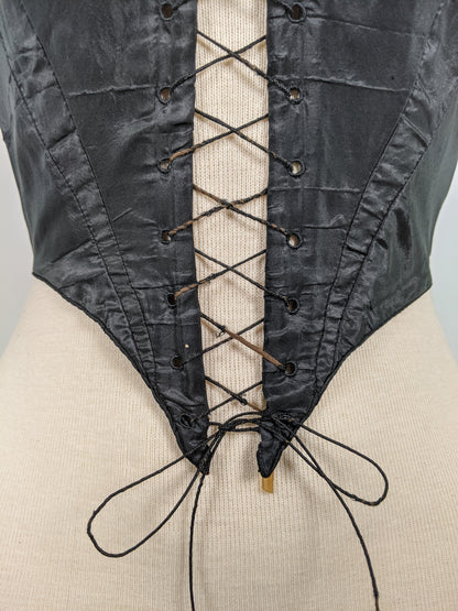 1860s Black Swiss Waist