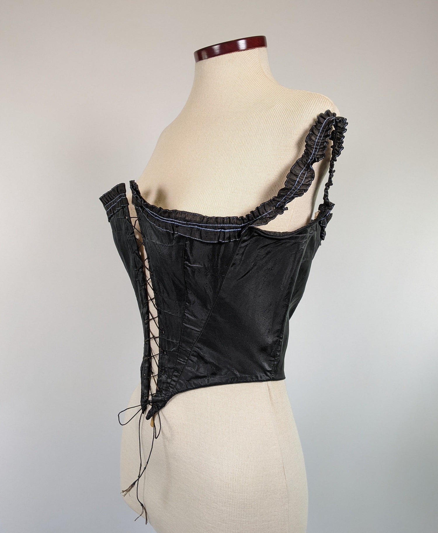 1860s Black Swiss Waist