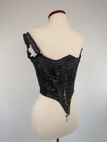 1860s Black Swiss Waist
