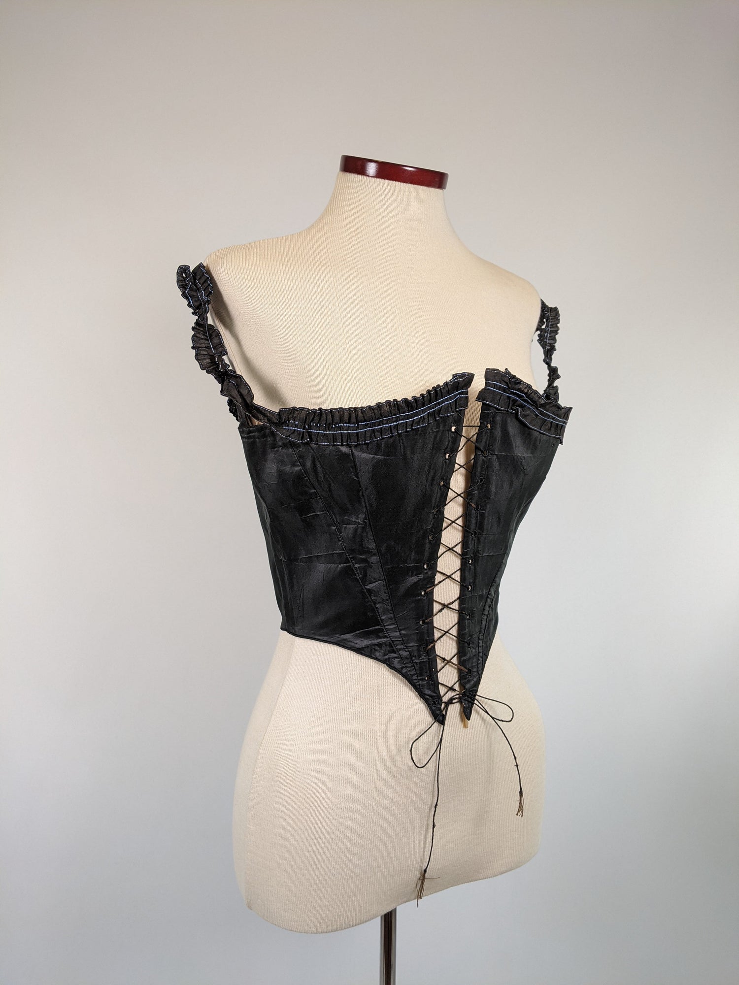 1860s Black Swiss Waist