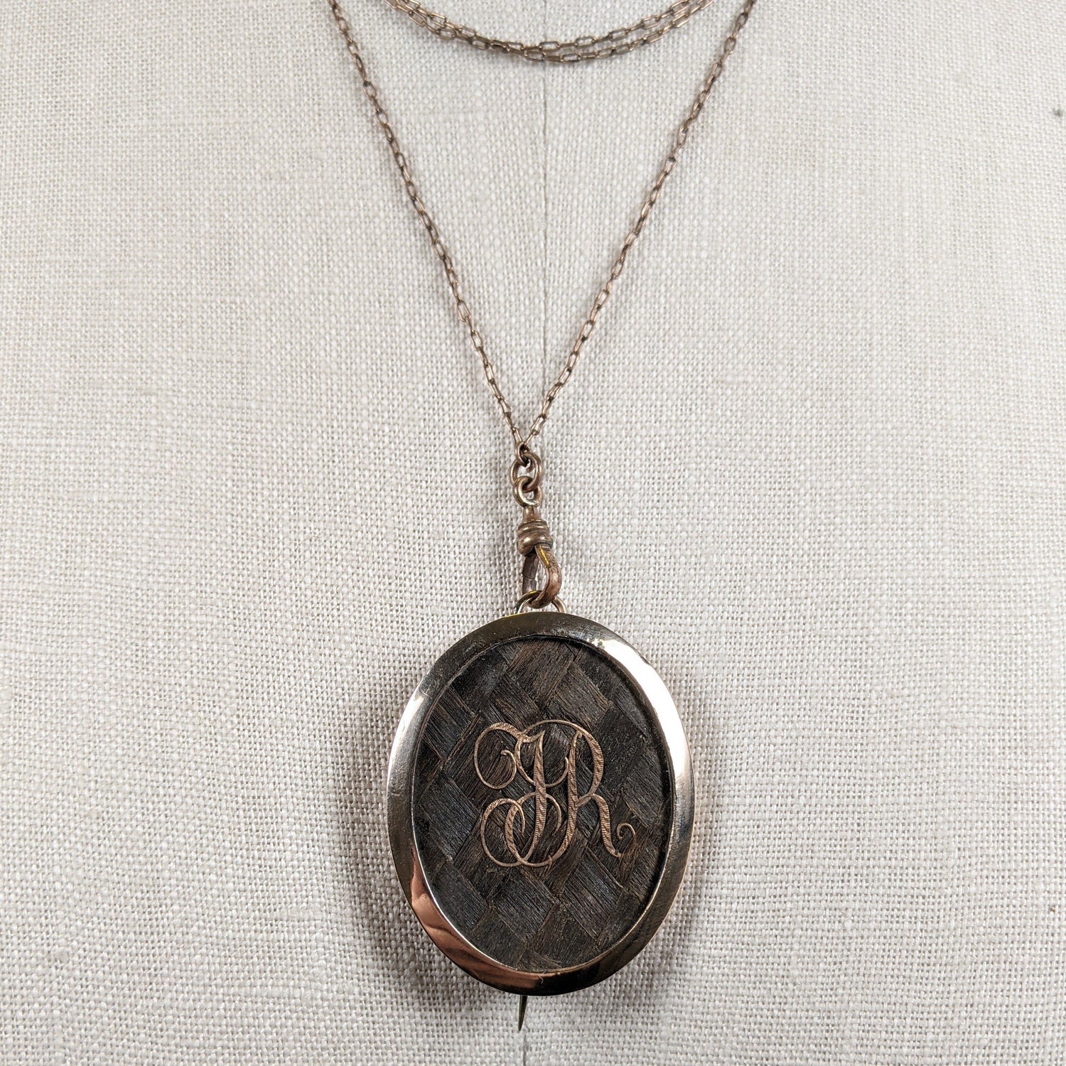 1820s-30s Woven Hair Brooch + Pendant