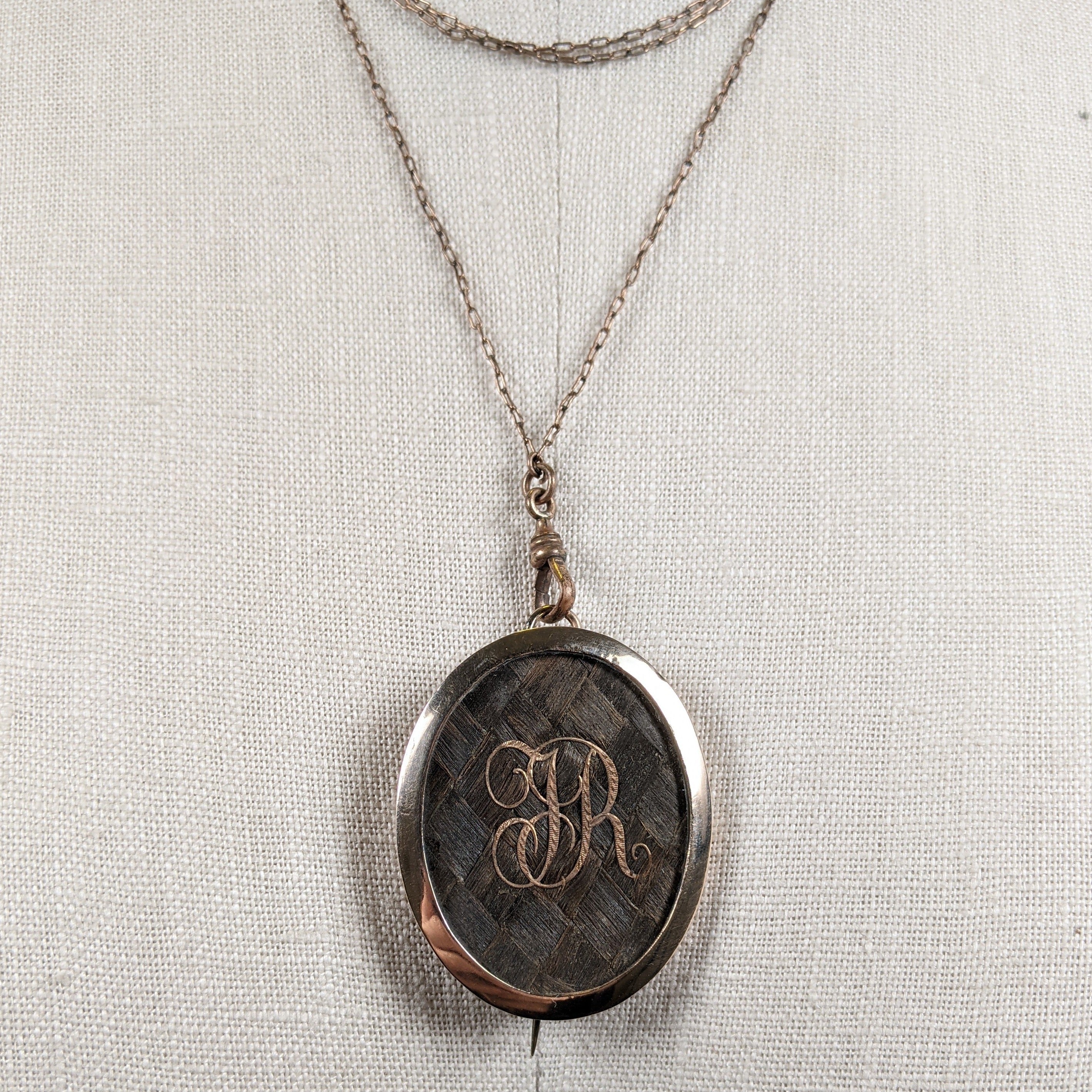 1820s-30s Woven Hair Brooch + Pendant