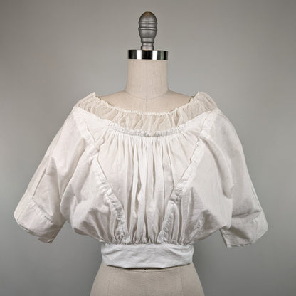 1910s Cotton Corset Cover / Dress Top